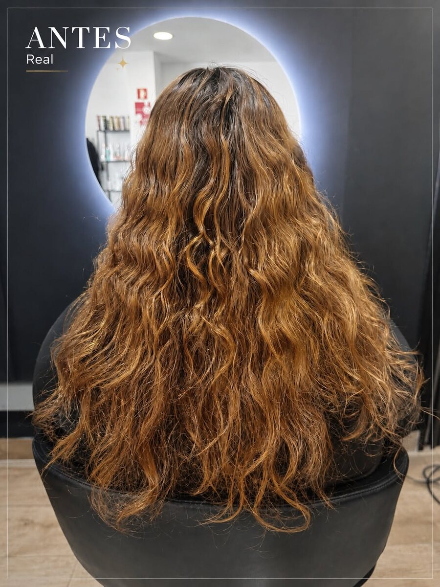 Cabelo antes do alisamento